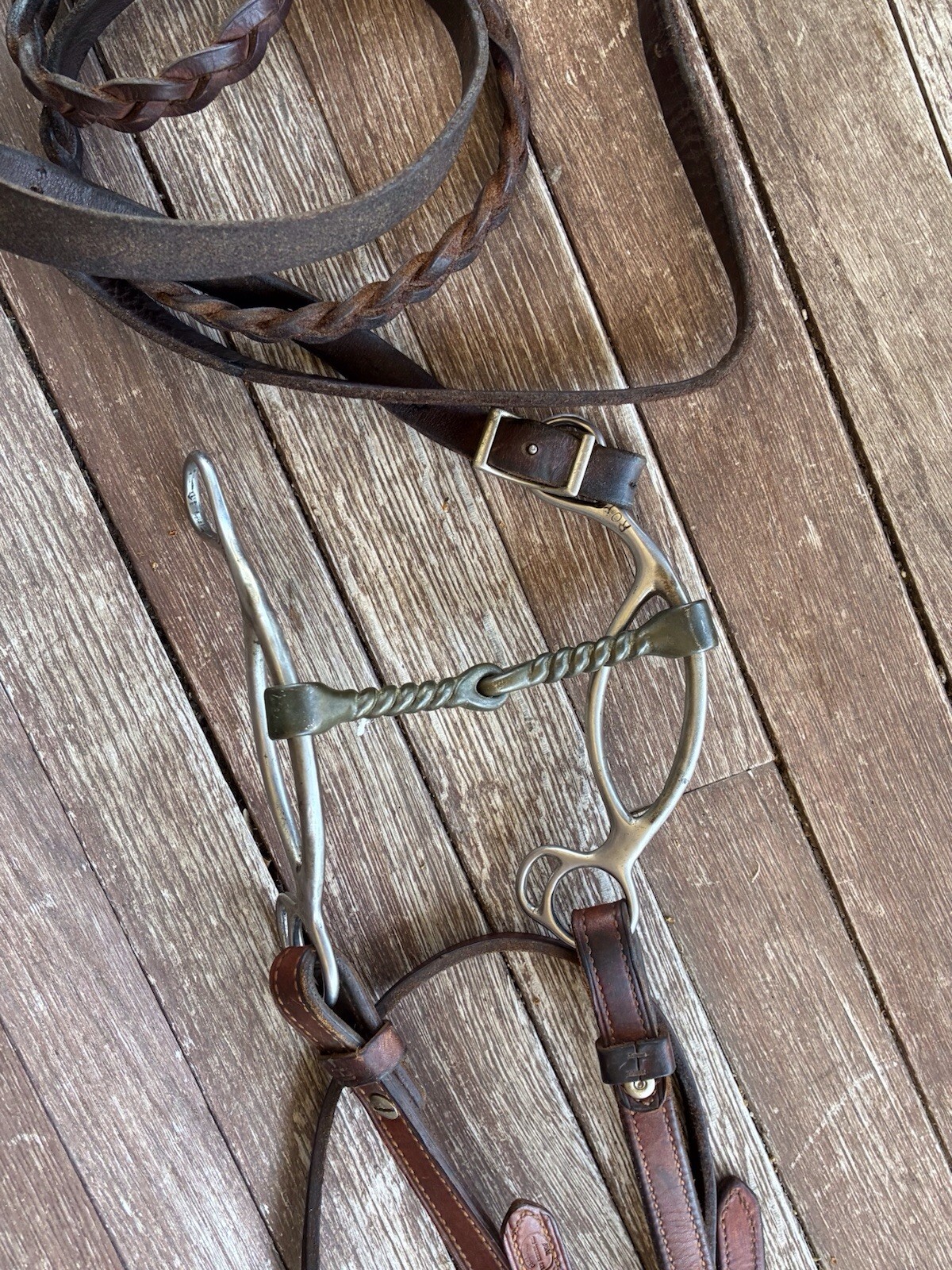 Champion Equine Headstall And Roy Robinson Snaffle Bit Good Condition