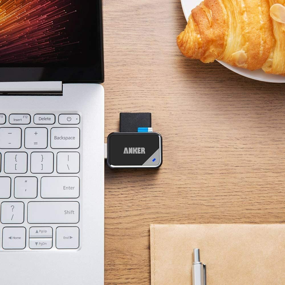 Anker 2-in-1 USB 3.0 SD Card Reader for SDXC/SDHC/SD/MMC/RS-MMC/Micro SD/UHS-I