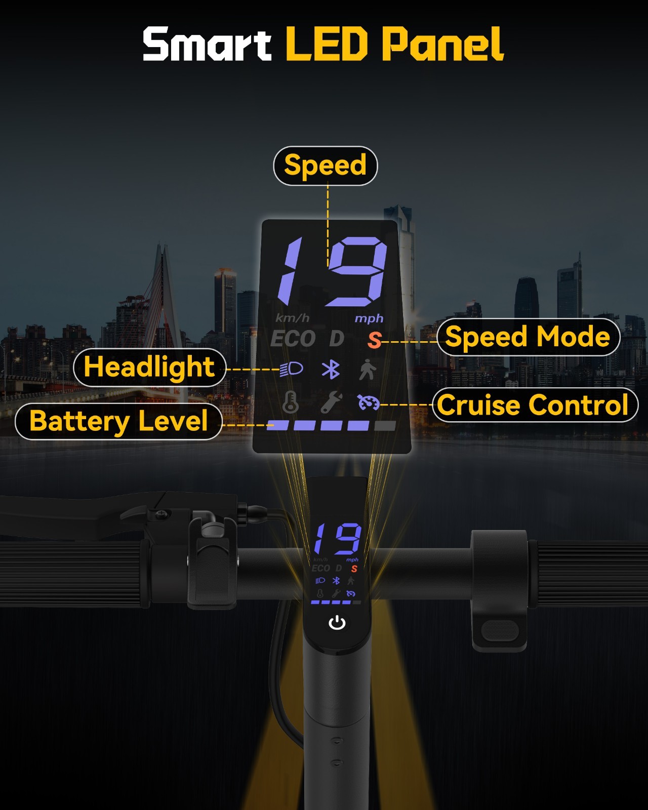 Ladped Foldable LP40 Electric Scooter 350W 20KM Adult Folding E-Scooter 19mph