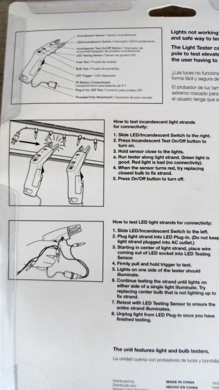 Light Tester for LED and Incandescent Lights Holiday Light Tester 1295315