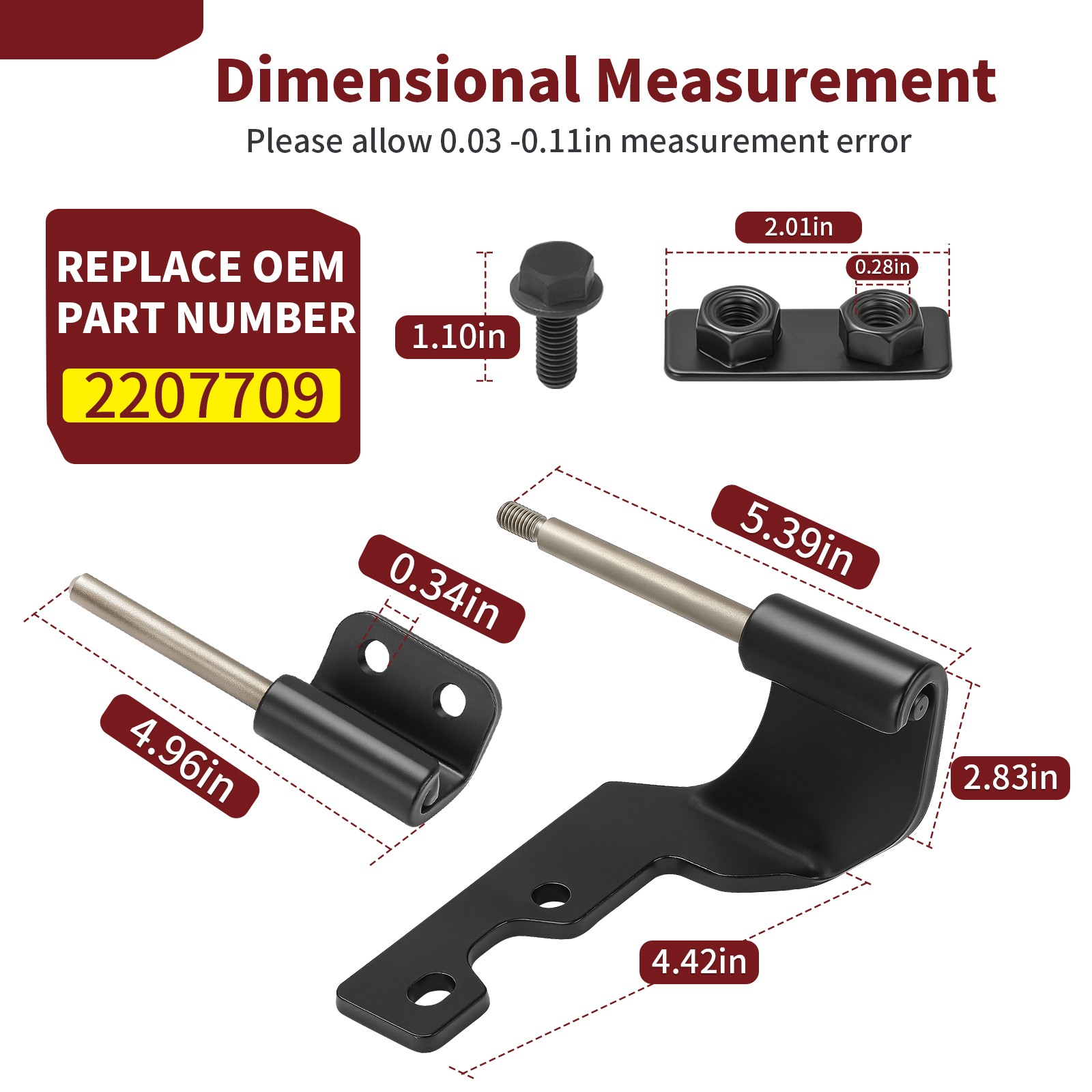 2207709 For Polaris 18-25 Ranger XP 1000 Northstar Half Door Hinge Hardware Kit