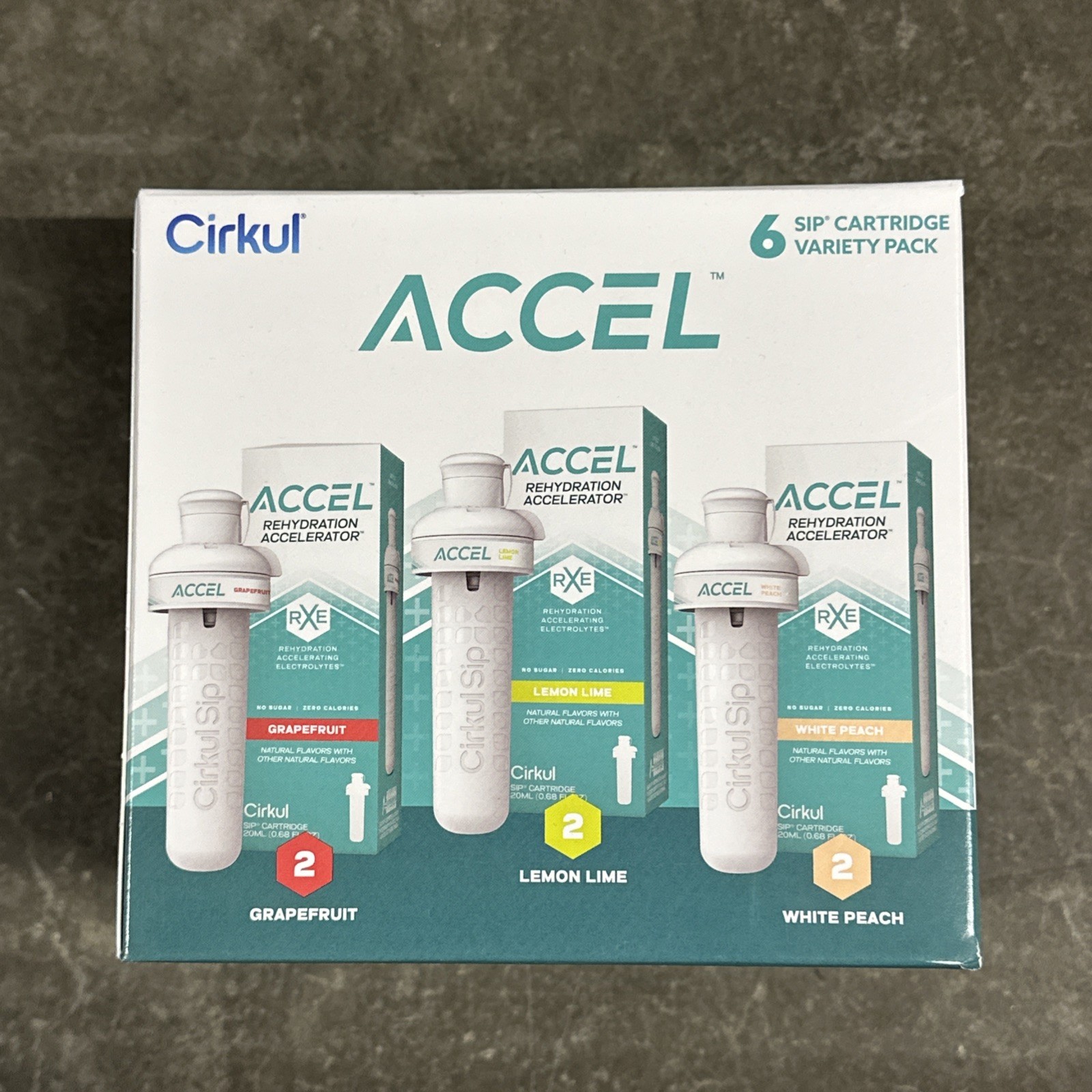 Cirkul Accel Flavor Cartridges 6 PACK - Grapefruit, Lemon Lime, White Peach