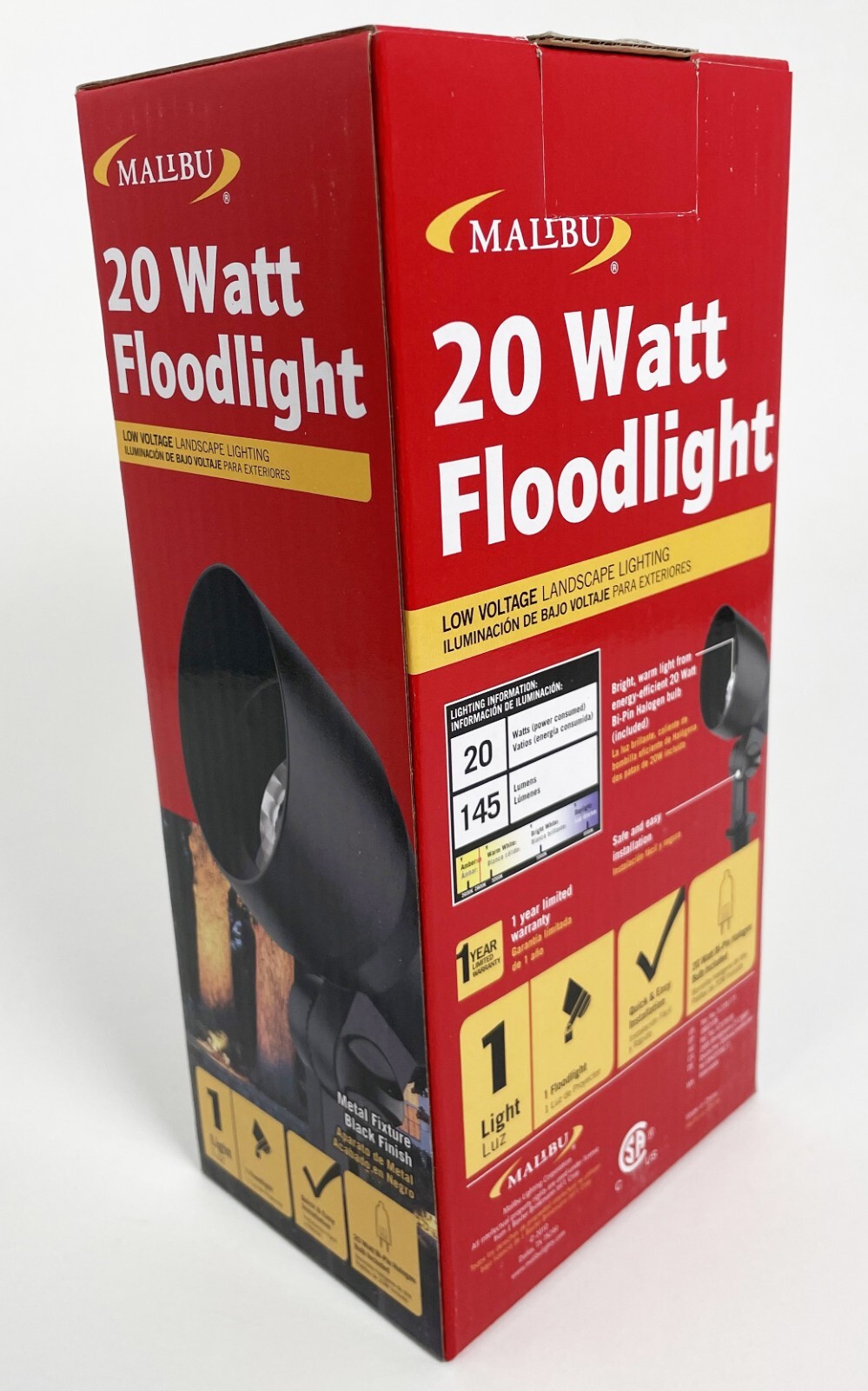 Malibu 9604 20W Landscape Lights Outdoor Floodlight Weatherproof Metal - 4 PACK