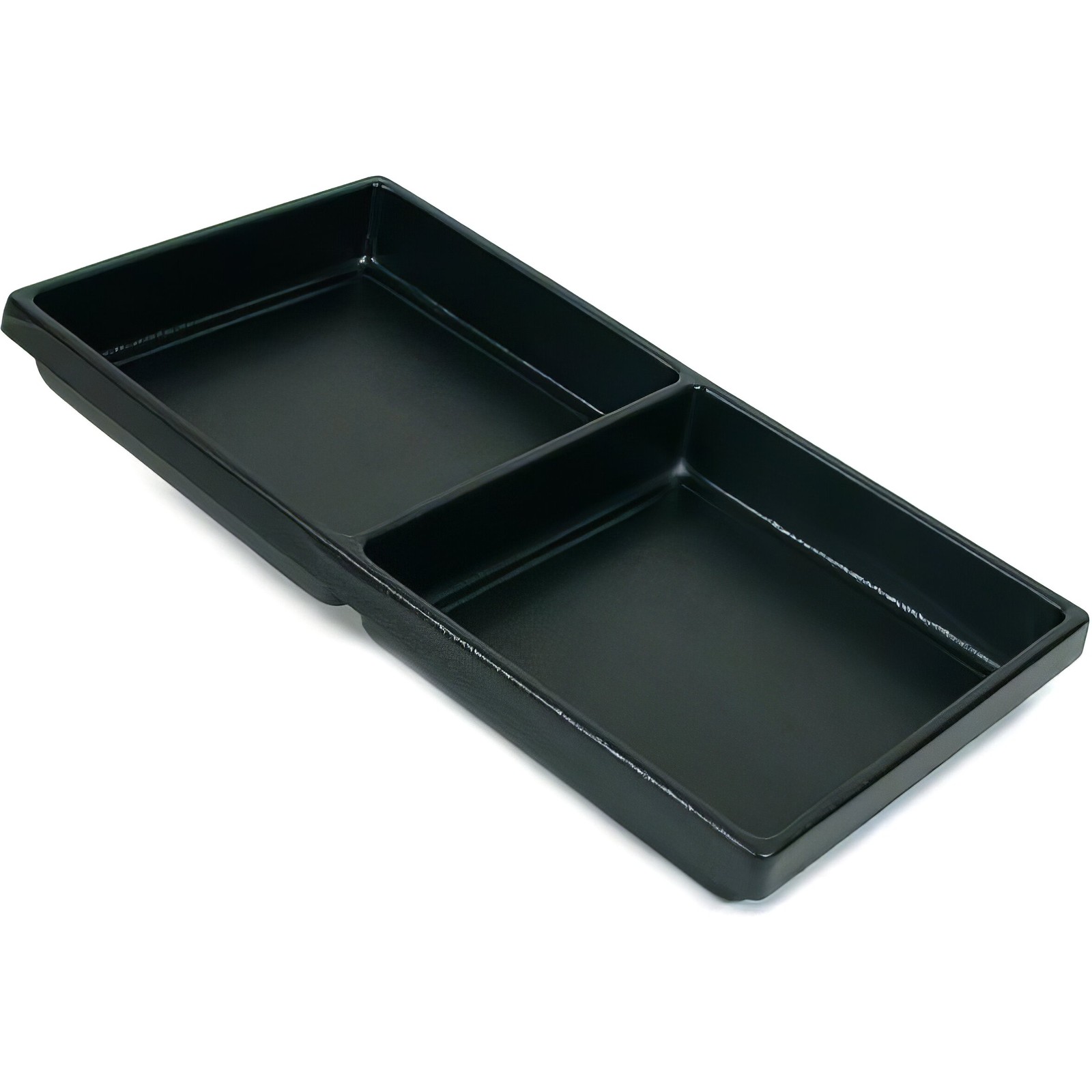 Black 2 Compartment  Plastic Display Tray Insert 14 1/8"x 7 5/8"