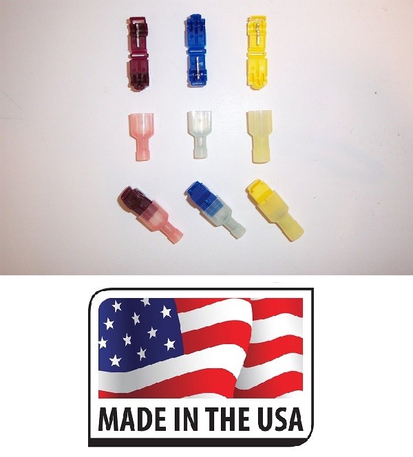 (150) T-TAP CONNECTOR WITH 150 (MALE) NYLON QUICK DISCONNECT RED, BLUE,YELLOW