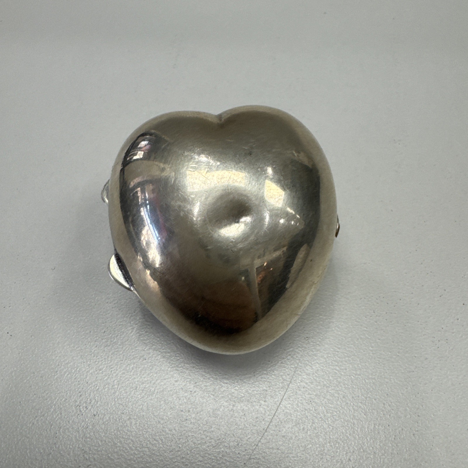 Tiffany & Co. Sterling Silver Heart Shape Classic Pill Box (Vintage)