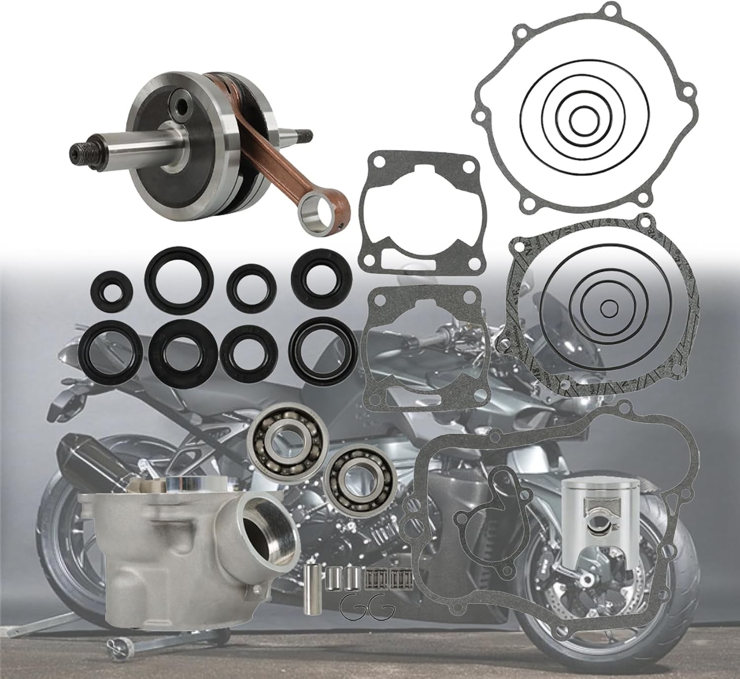 Engine Rebuild Kit Cylinder Piston Crankshaft For 2002-2014 Yamaha YZ85