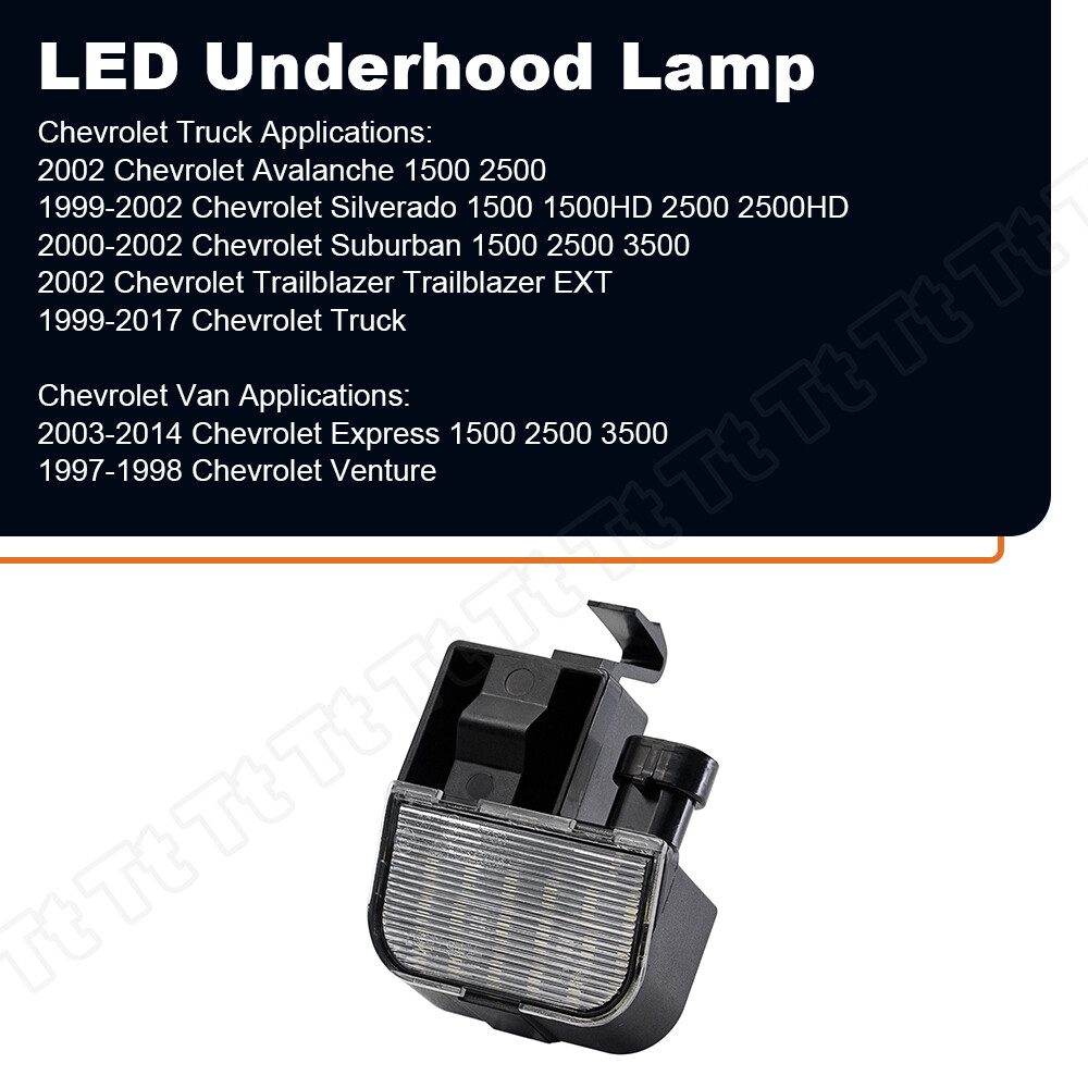 2PCS For Chevy Silverado GMC Sierra 1500/2500/3500 LED Under Hood Light Assembly