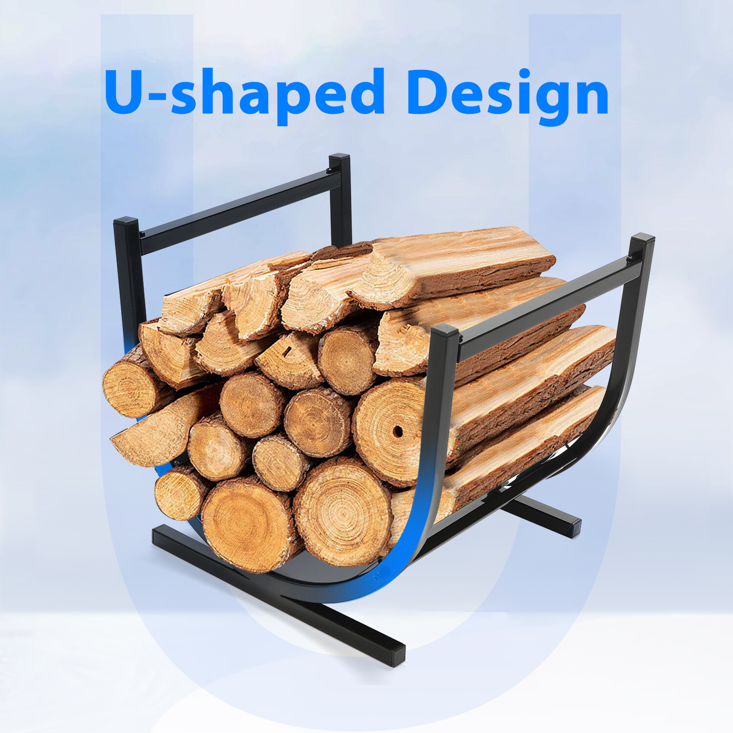 Metal Firewood Rack Log Holder Wood Storage Organiser Stand Fireplace Wood