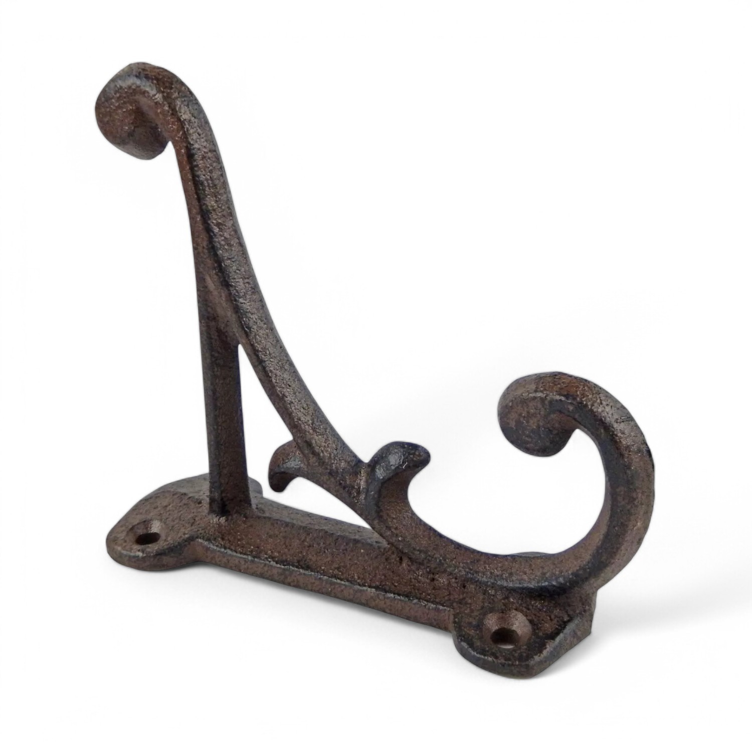 Rustic Cast Iron Double Wall Hook – Antique Vines Scroll Coat Towel Key Hanger