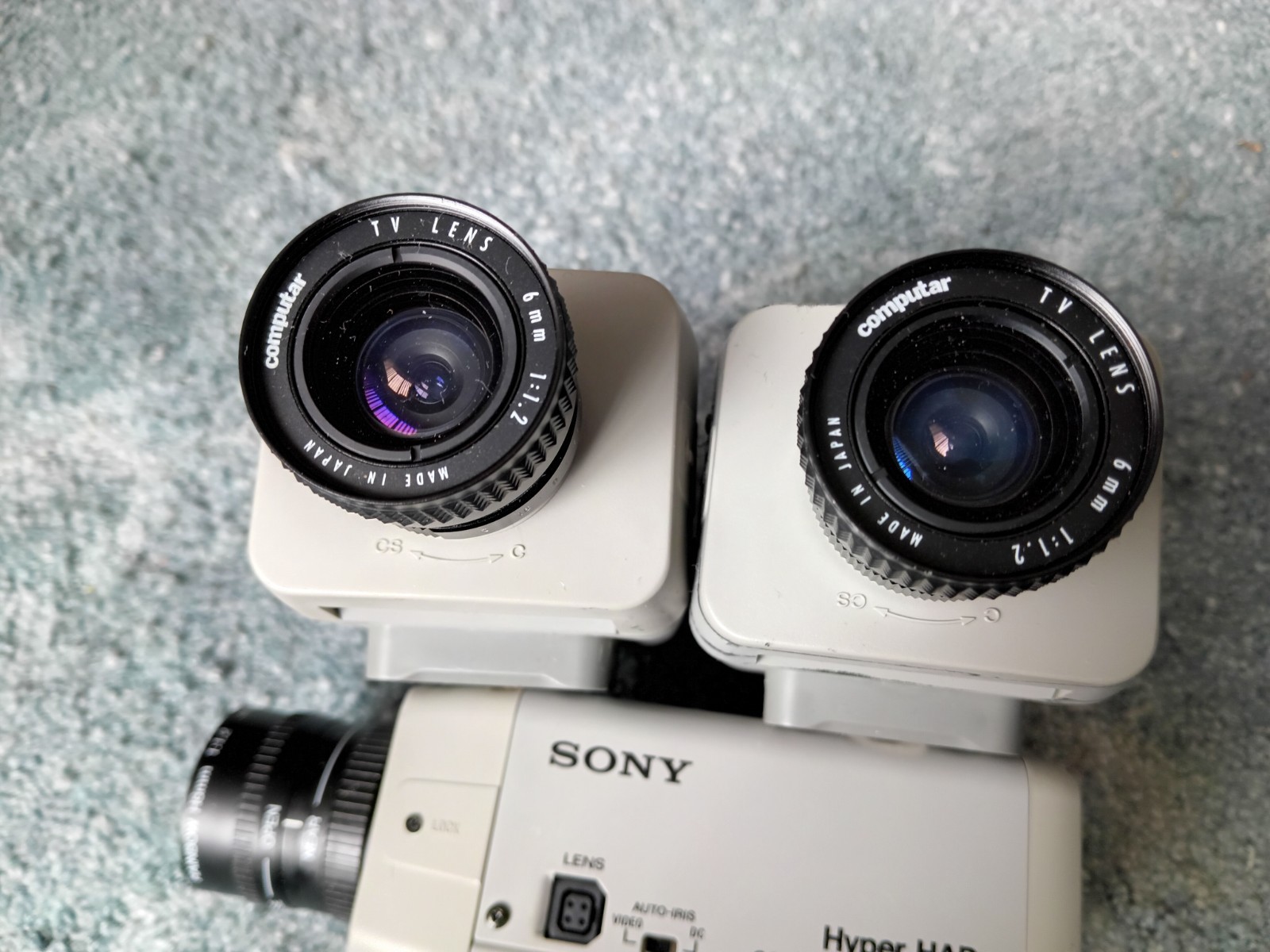 LOT OF 2 Sony Color Video Surveillance Cam SSC-DC14 & Computar Lens AND BONUS