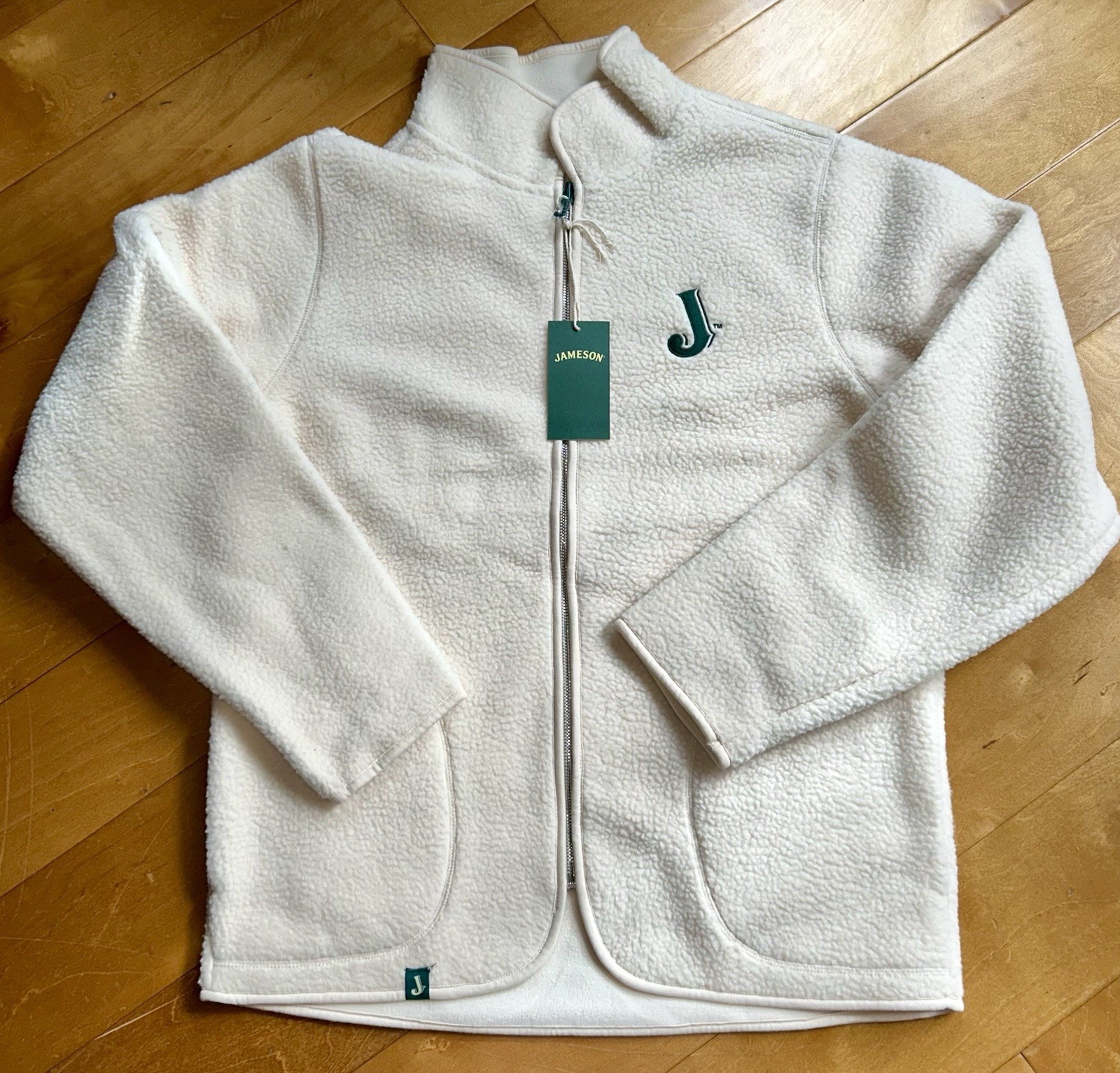 Jameson Irish Whiskey Fleece Full Zip Sweater SIZE LARGE *NEW*