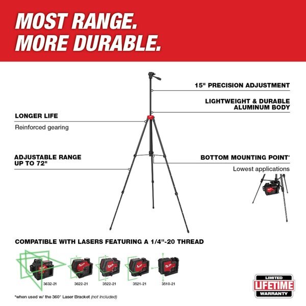 Milwaukee Tool 48-35-1411 72 In. Laser Tripod