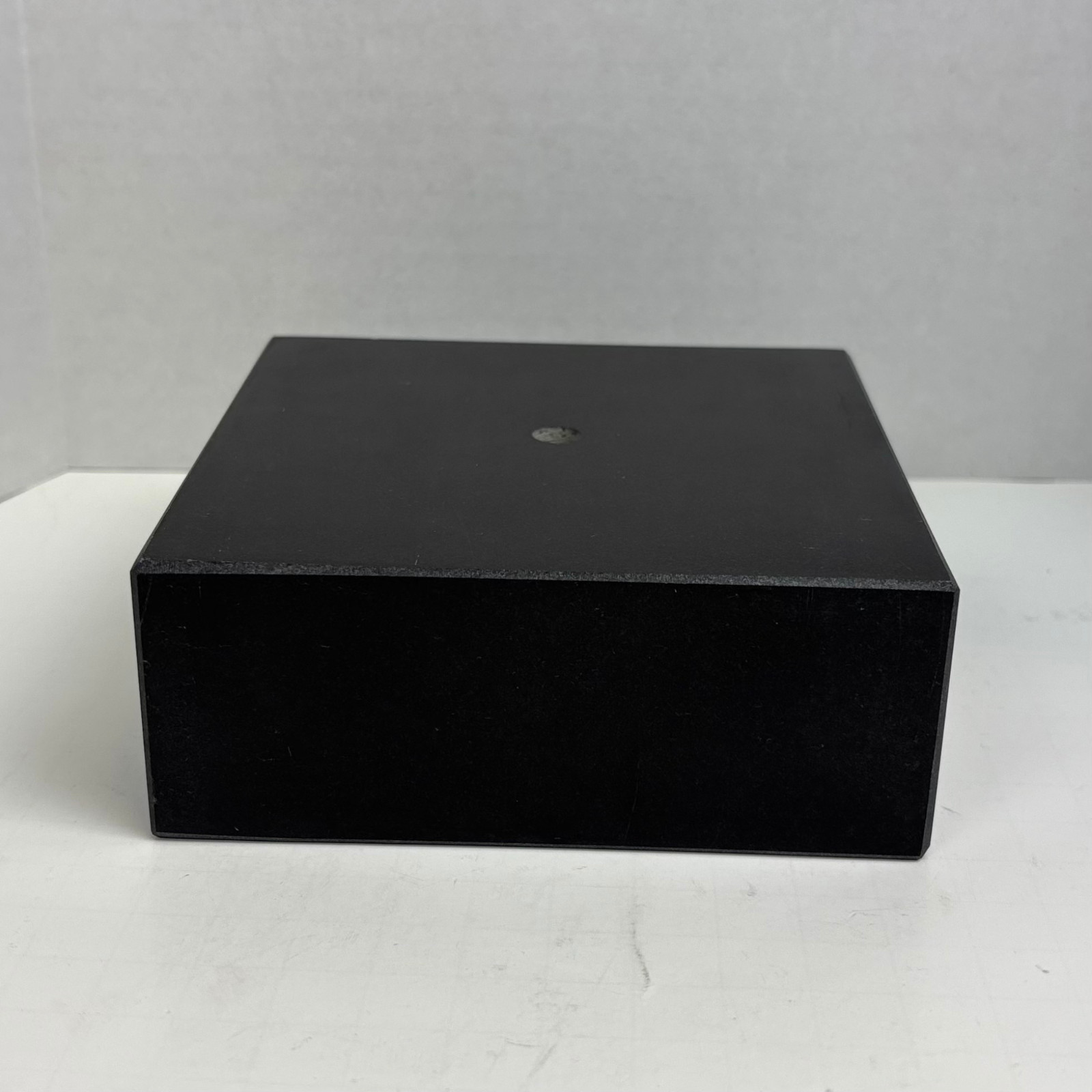 Premium Black Marble Display Base with Center Mount Hole – Polished Stone Pedest