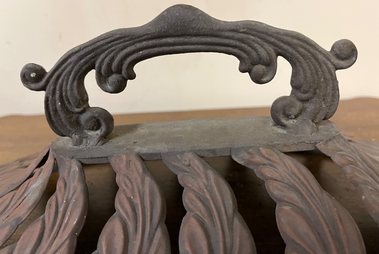 Firewood Bin Metal Handles and Lid Leaves