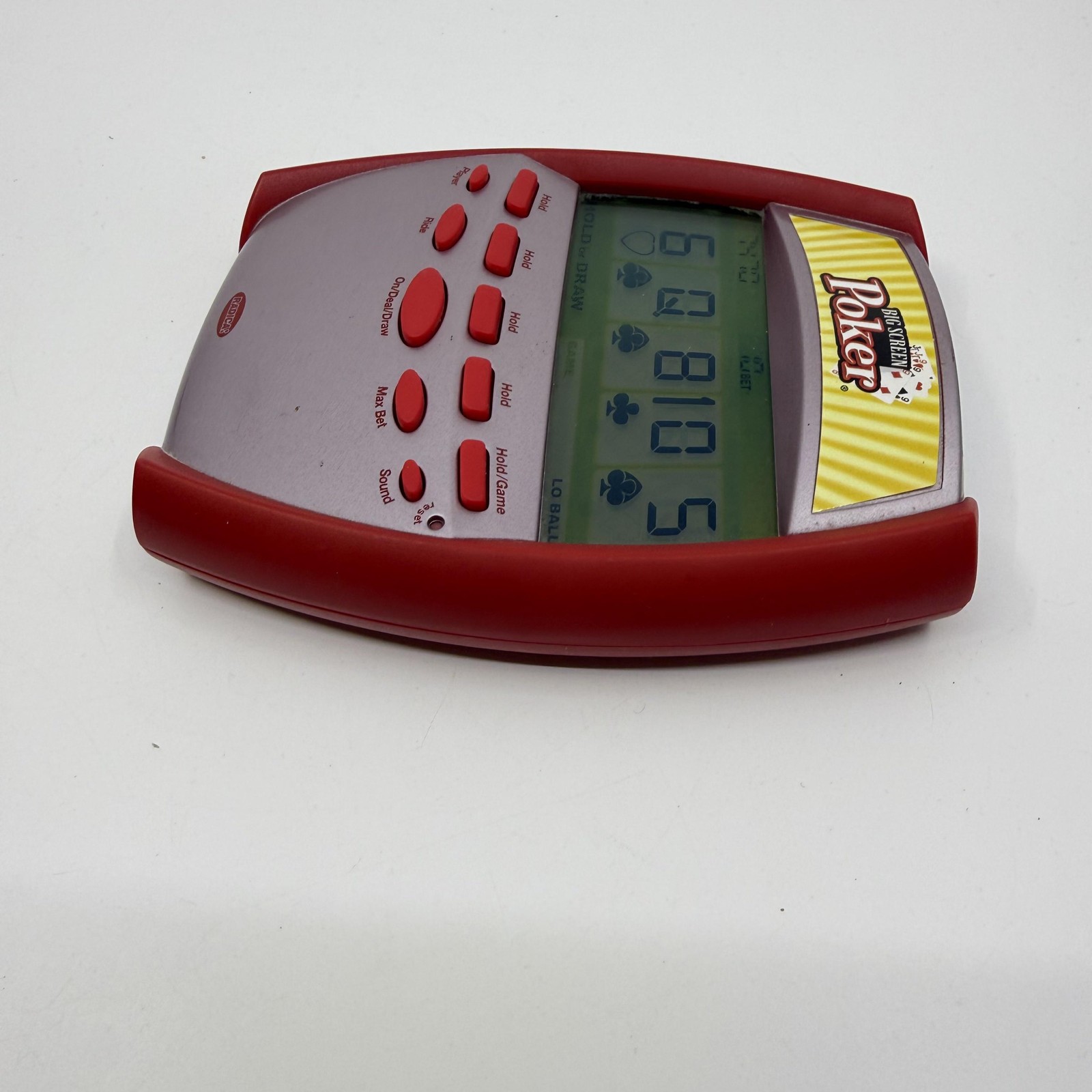 Radica Big Screen Poker Electronic Handheld Game Red Silver 2005 China