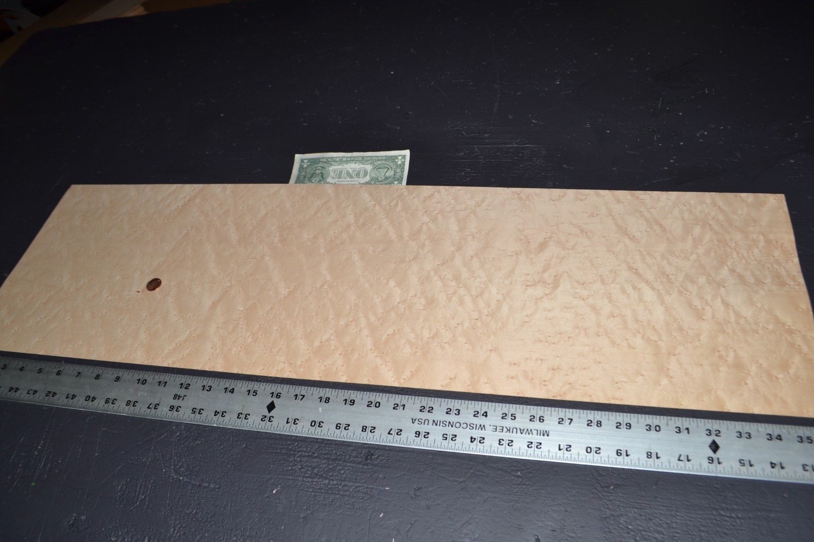 Birdseye Maple Raw Wood Veneer Sheet 10.5 x 36 inches 1/42nd thick 8630-41