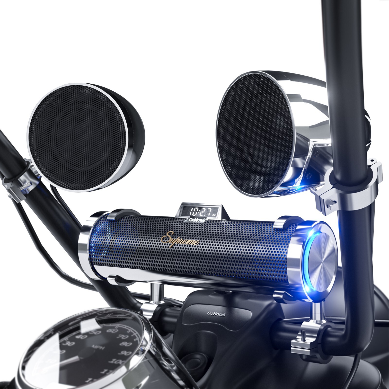 Waterproof Motorcycle Stereo 8 Speakers Audio System Bluetooth 300W Amp FM Radio