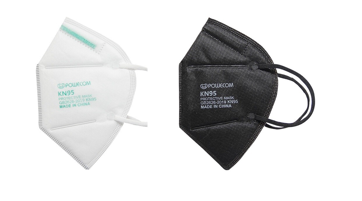 Powecom KN95 Protective Face Mask Respirator KN 95 GB2626-2019 ✅ White | Black