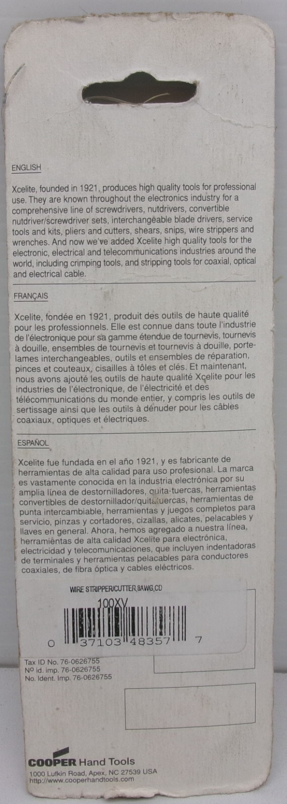 Xcelite 100-101S Wire Strippers/Cutters #HW39