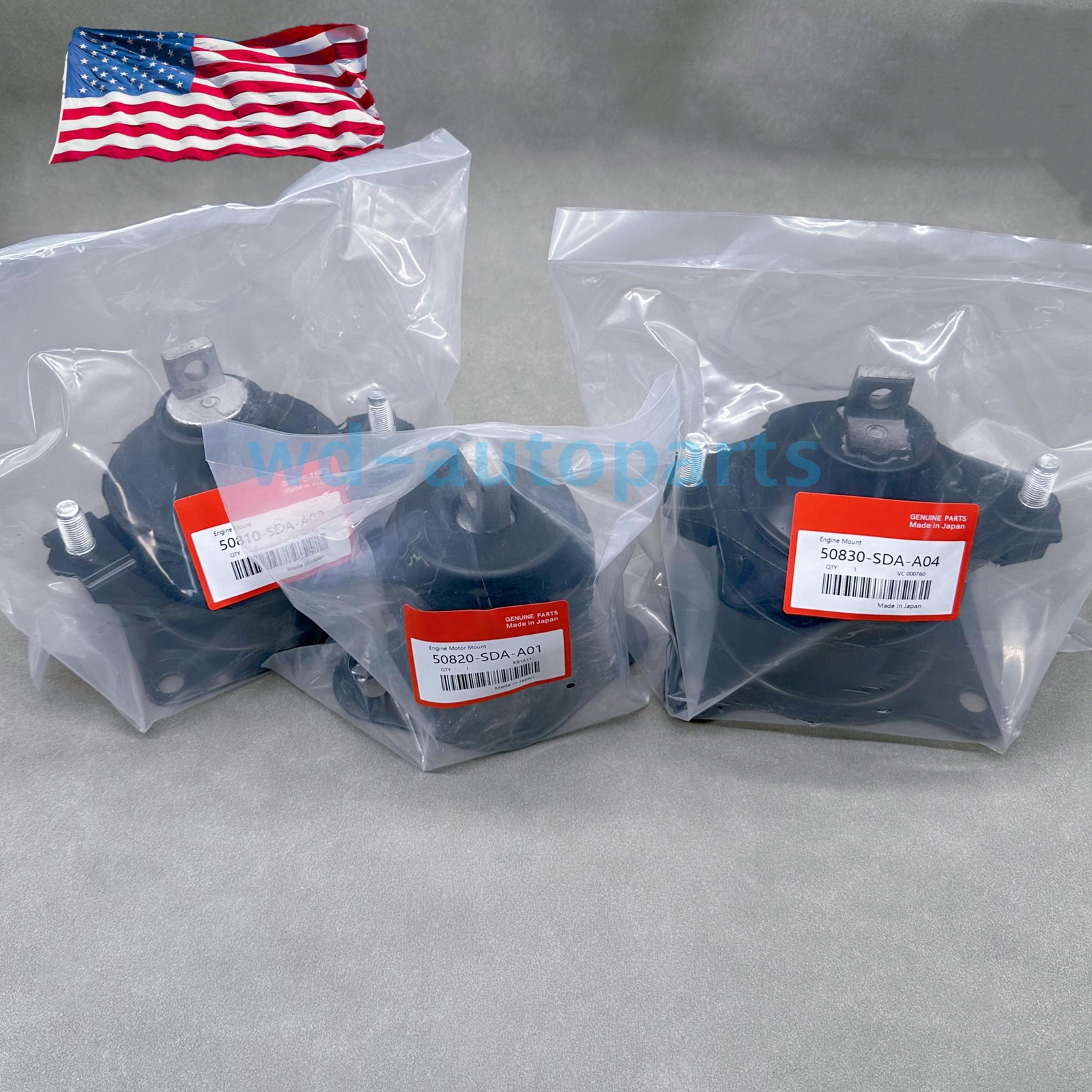 OEM! 3PC Motor Mounts Set for 03-07 Honda Accord 04-08 Acura TSX 2.4L Auto Trans