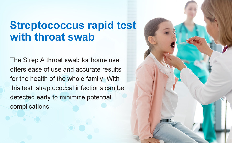 2x Strep A Rapid Test Kit, Home Throat Swab Self-Check, Throat Swab Rapid Result