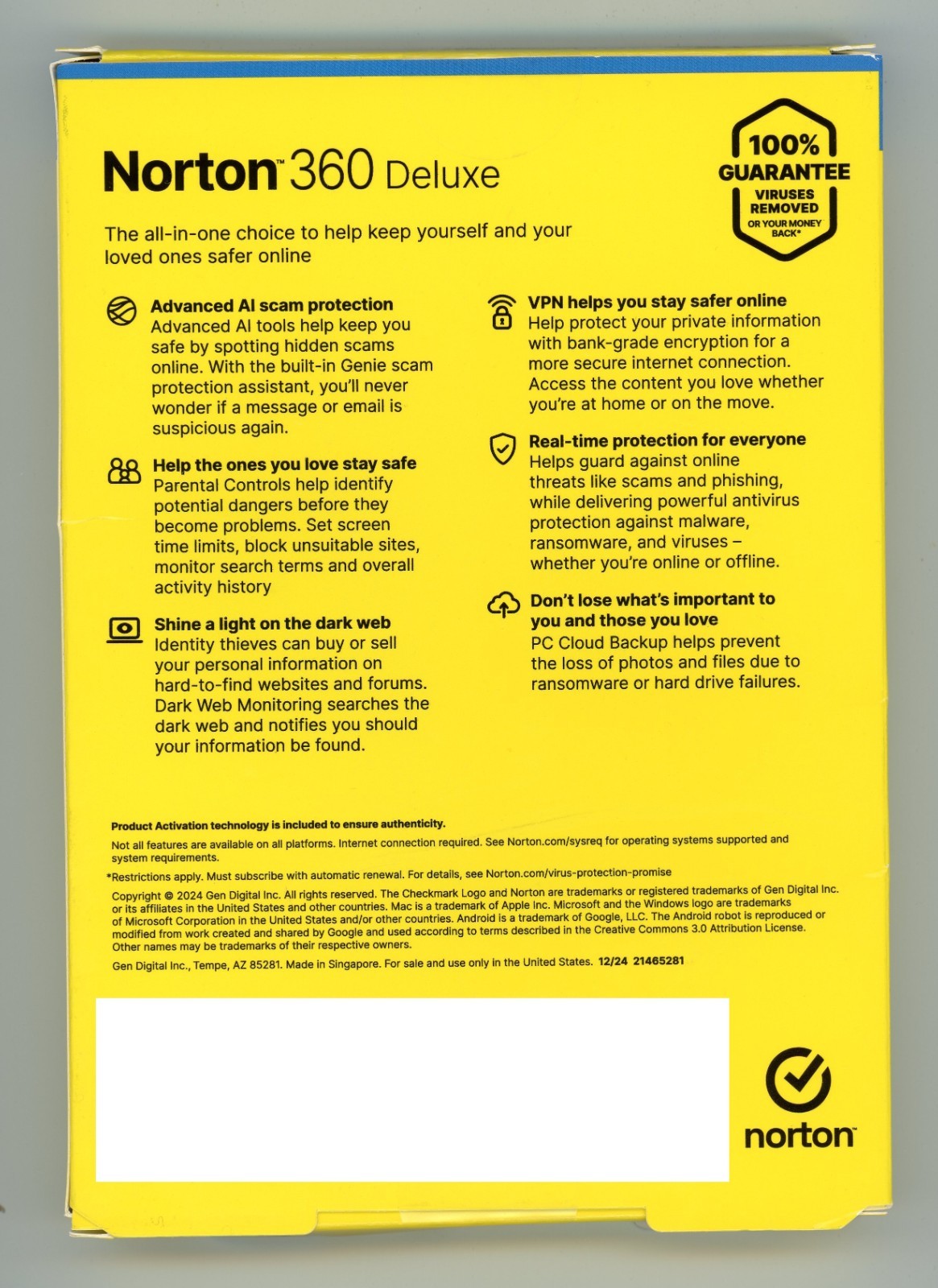 NORTON 360 DELUXE INTERNET SECURITY 2025 (3 DEVICE/1 YEAR) *NEW in RETAIL BOX