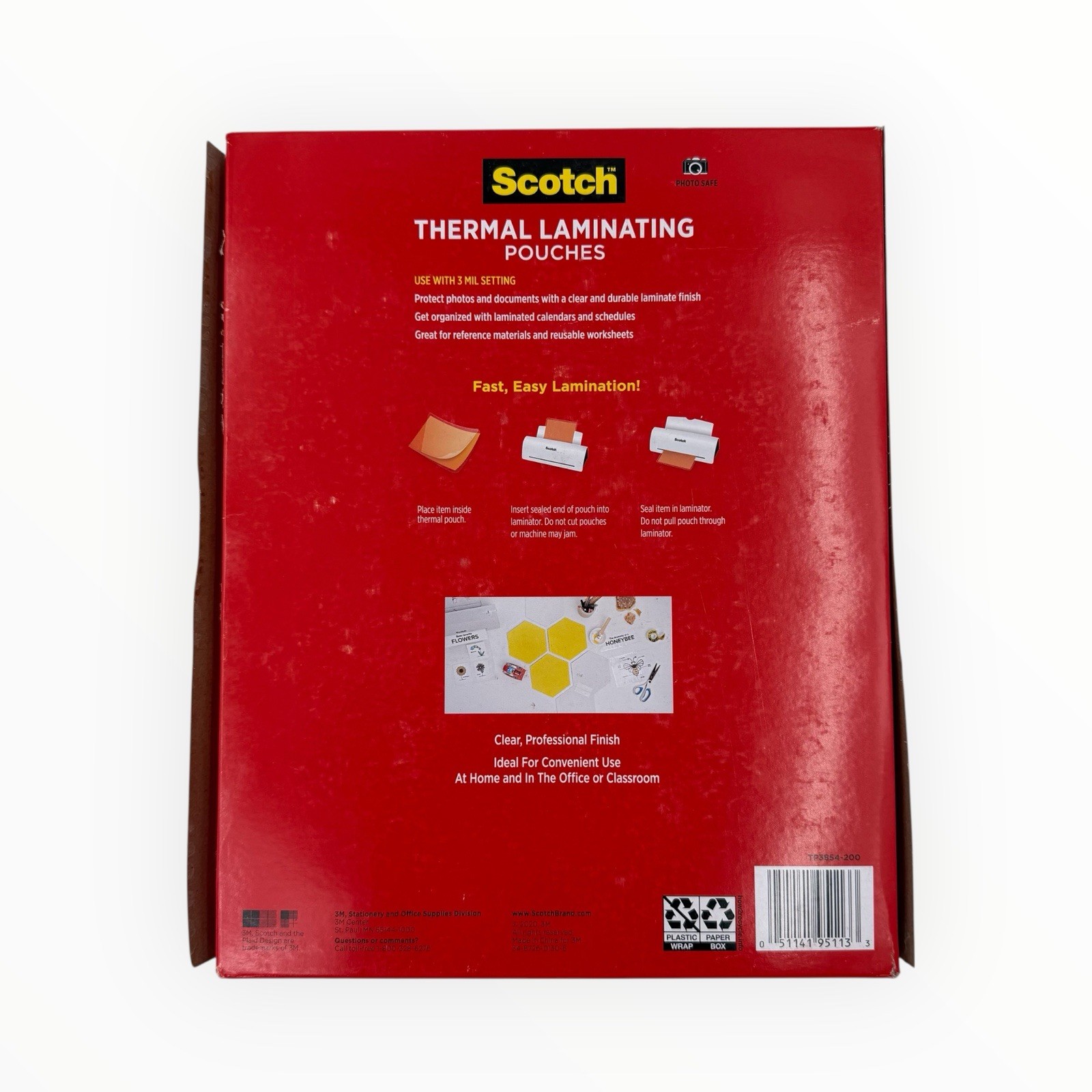 200 Pouches Scotch Letter Size Thermal Laminating Pouches 3mil 8.9" x 11.4"
