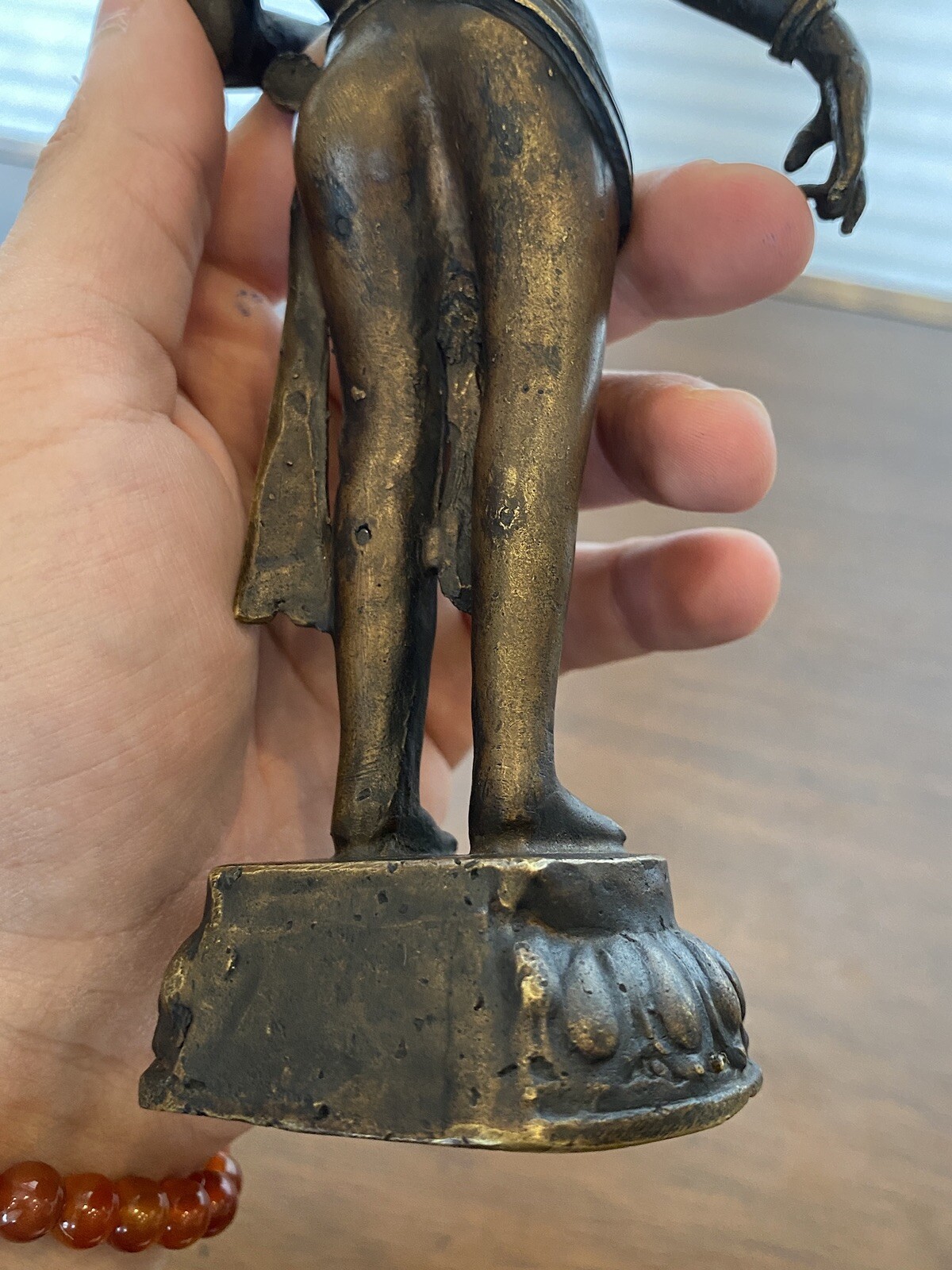 ANTIQUE Buddhist Deity Avalokiteshvara Bodhisattva Cast Bronze Sculpture 8.5"H