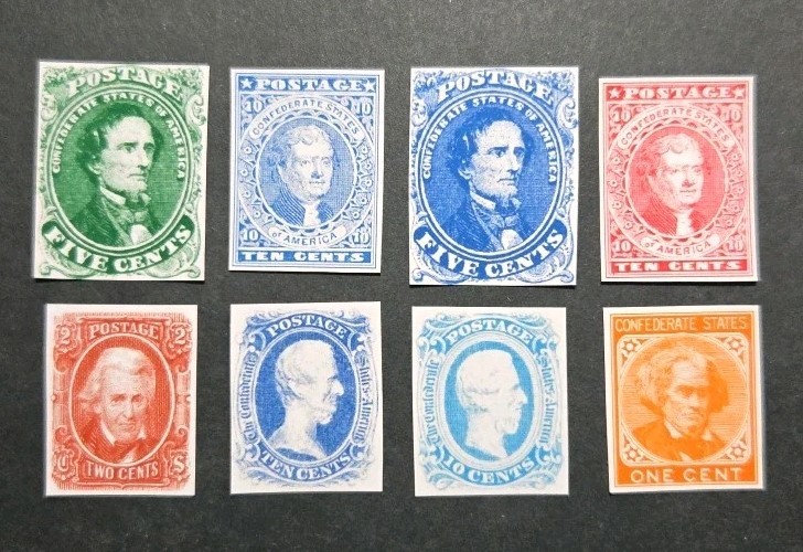US Stamps SC# CSA1-14 1861-64 CSA Confederate States Issue Replica Set