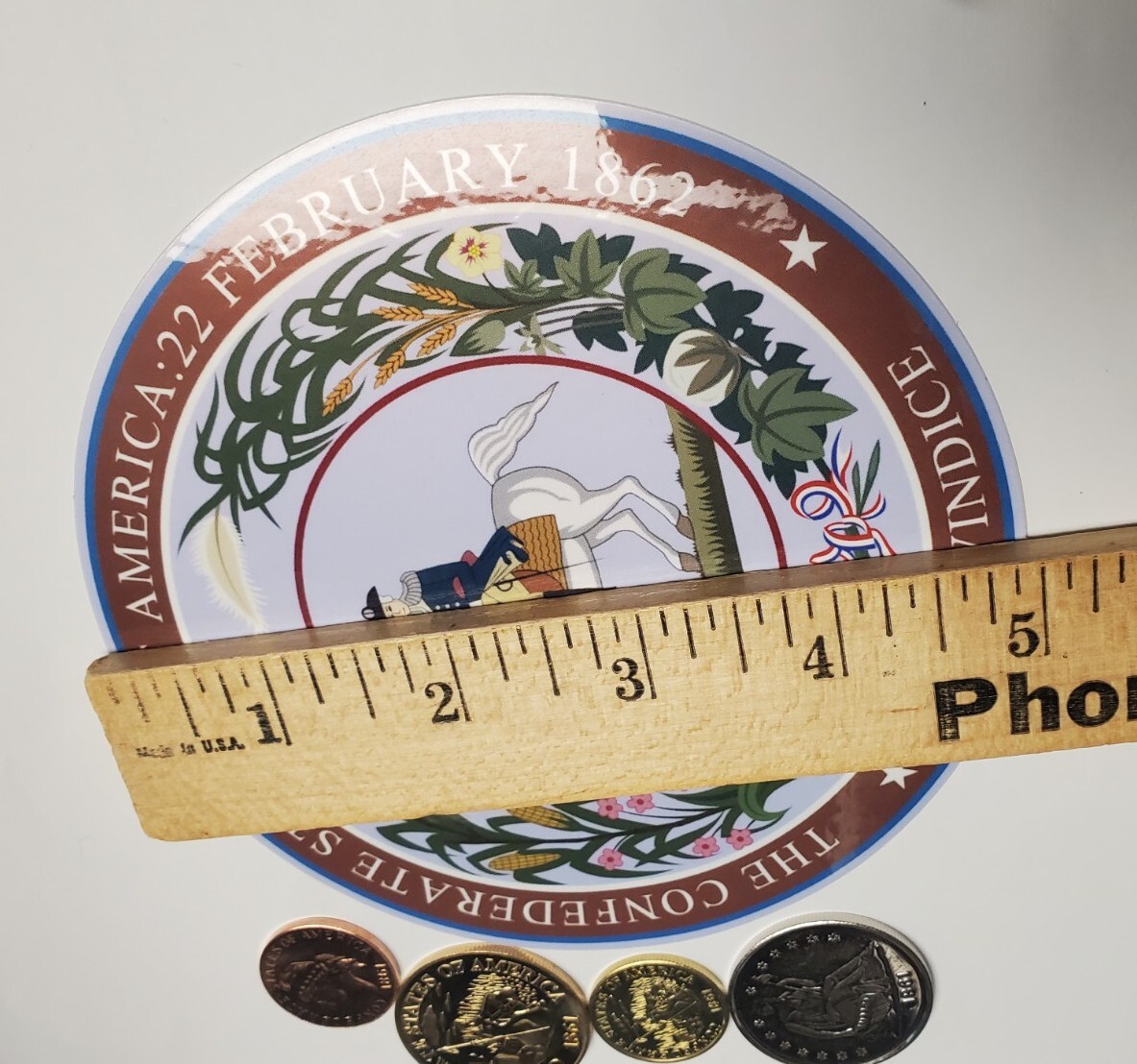Seal of Confederate States of America C.S.A. 🇸🇴 HUGE 5" Decal & Coins