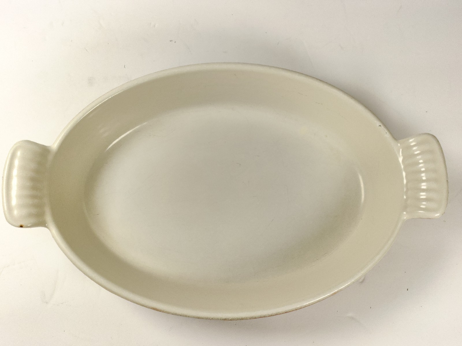 Vintage COUSANCES/Le Creuset #24 Brown Oval Au Gratin Pan Enamelled Cast Iron