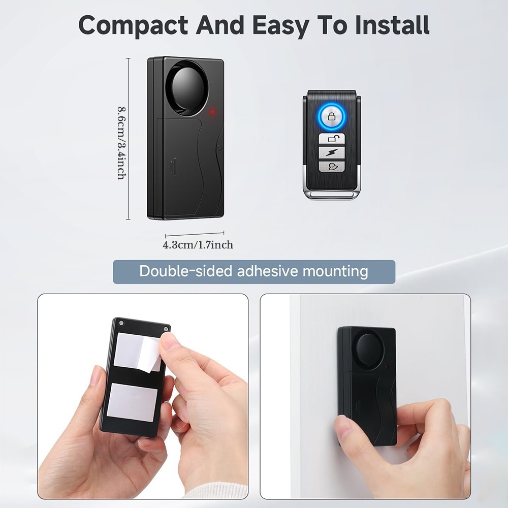 Loud 150dB Wireless Anti-Theft Vibration Motorcycle Bicycle Bike Alarm Security~