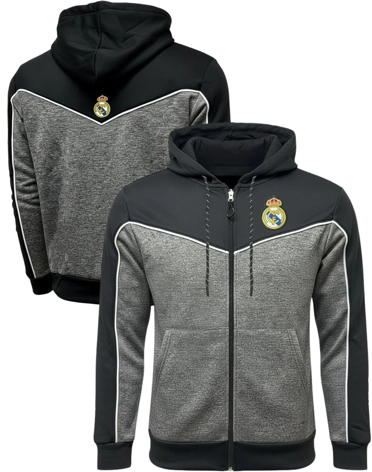 Icon Sports Real Madrid Full Zip Hoodie Official Licensed Polyester