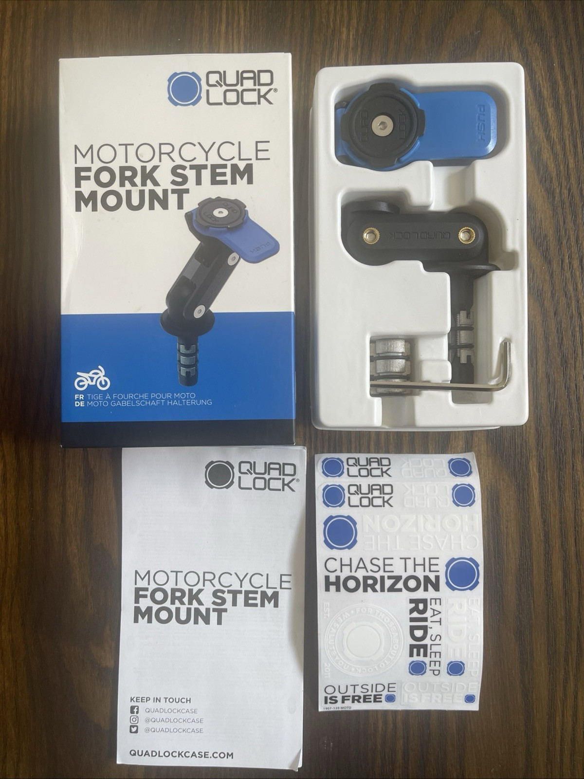 NEW QUAD LOCK Motorcycle/Moto Fork/Stem Mount + Vibration Dampener FAST SHIPPING