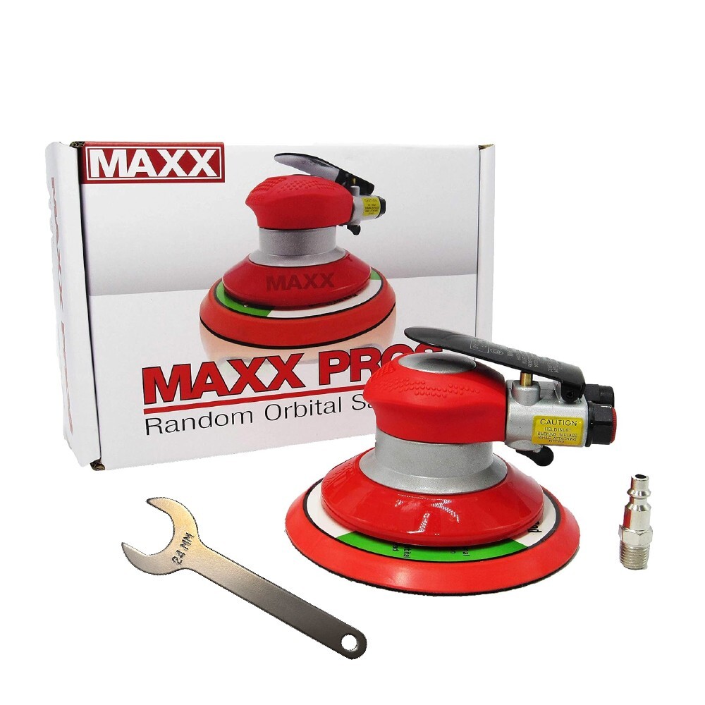 MAXX PROS Random Orbital Sander – Pneumatic Palm Sander – 6” x 3/16” Diam.Orbit