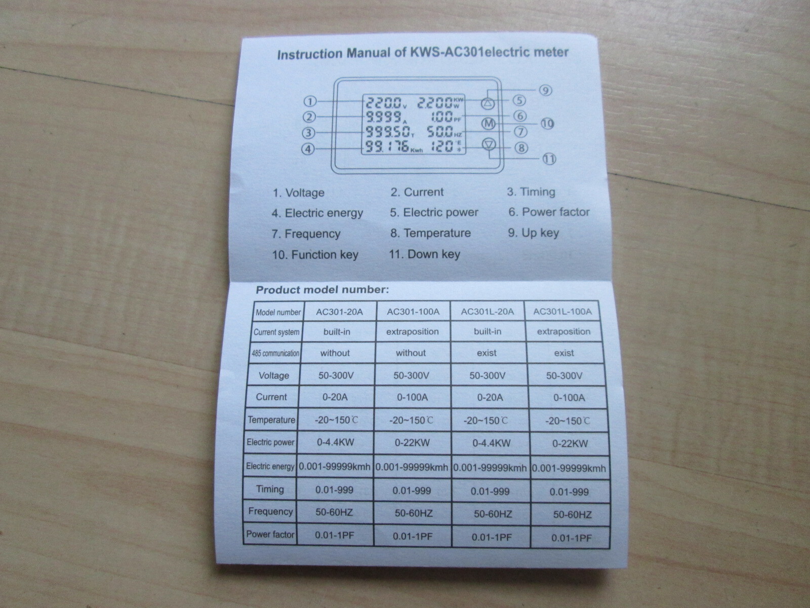 Electric Power Consumption Usage Meter Watt Meter 120/240 VAC 0-100 Amps #E12A