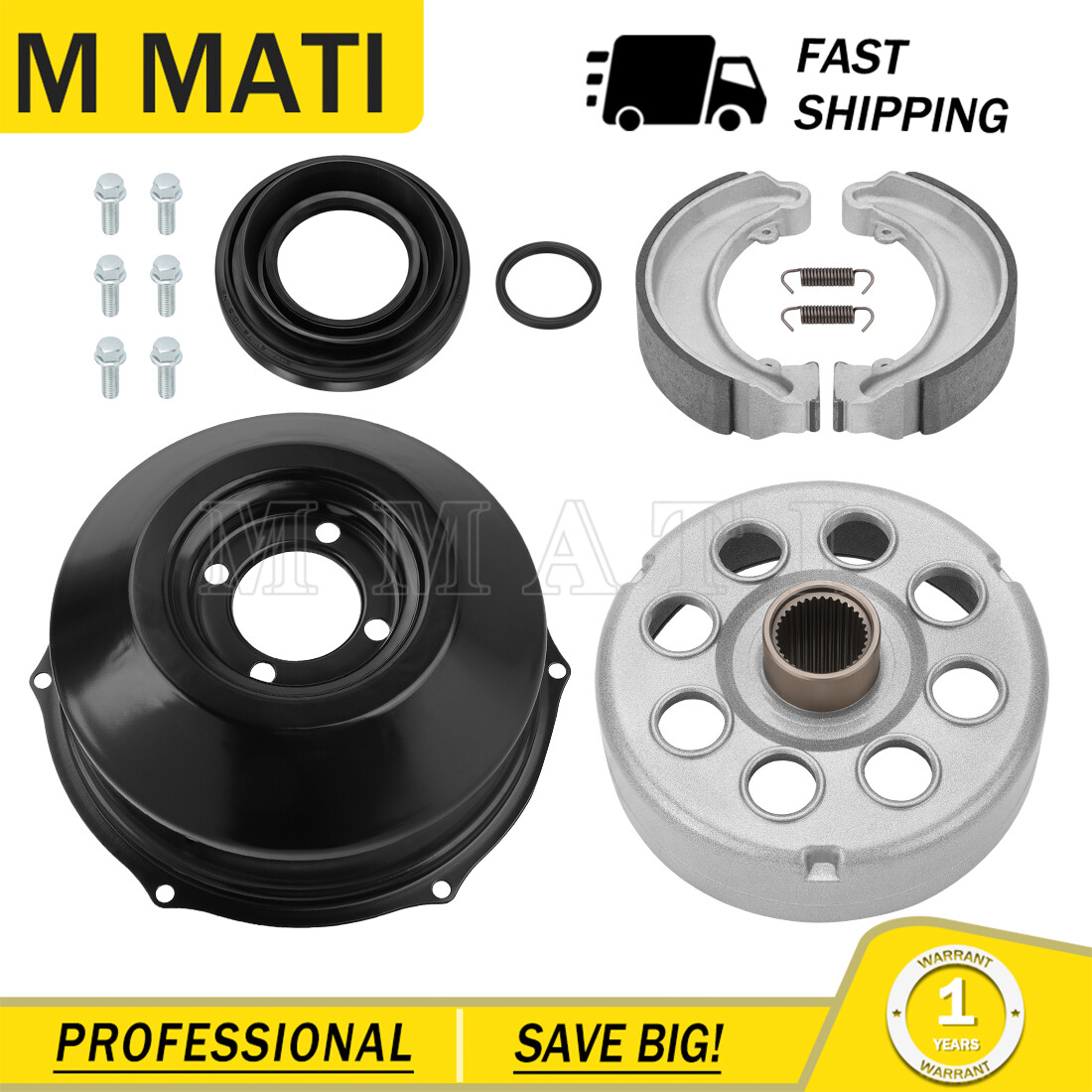 Rear Brake Drum Cover w/Shoes Kit for Honda TRX300 FourTrax 300 2X4 1988-2000