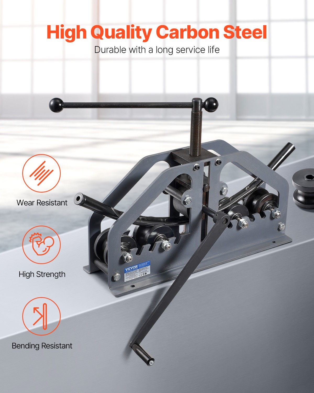 VEVOR Tube Roller Bender Max 1-1/2" Manual Tube Pipe Roller Bender with 6 Dies