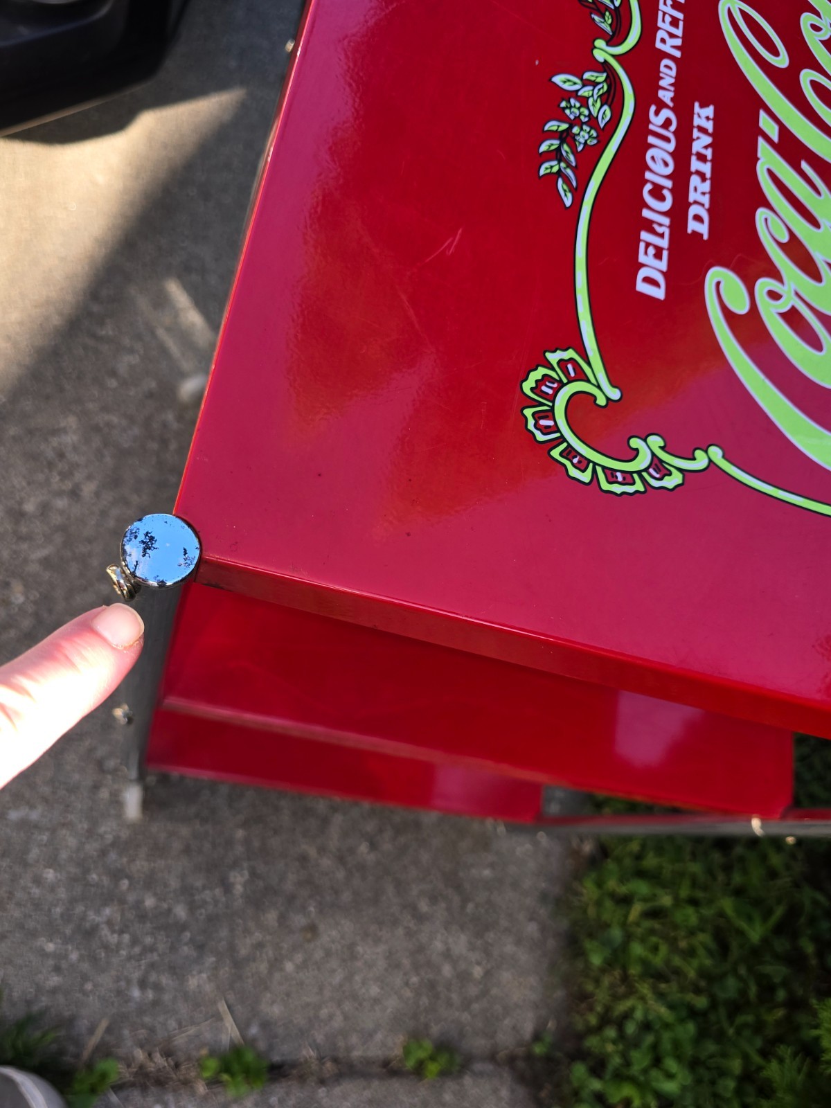 Vintage Metal Display Coca Cola Retro Kitchen Rolling Cart Collectible