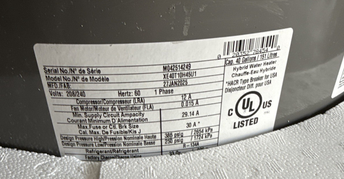 Rheem Hybrid ProTerra Smart Tank 40 Gal. Water Heater XE40T10HS45U1 (#1)