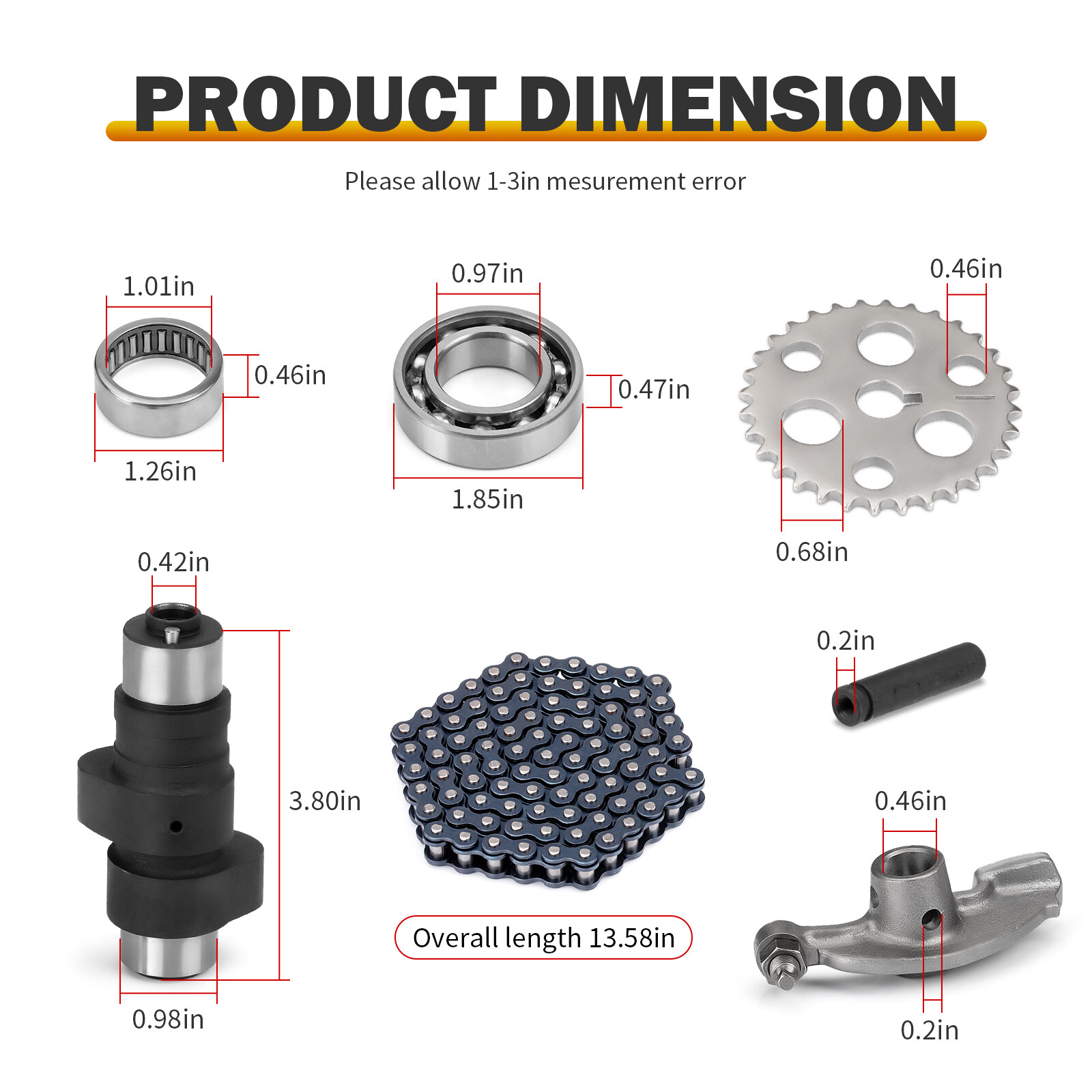 Camshaft & Cam Chain Gear Bearing Kit for Yamaha Warrior 350 YFM350X 1990-2004