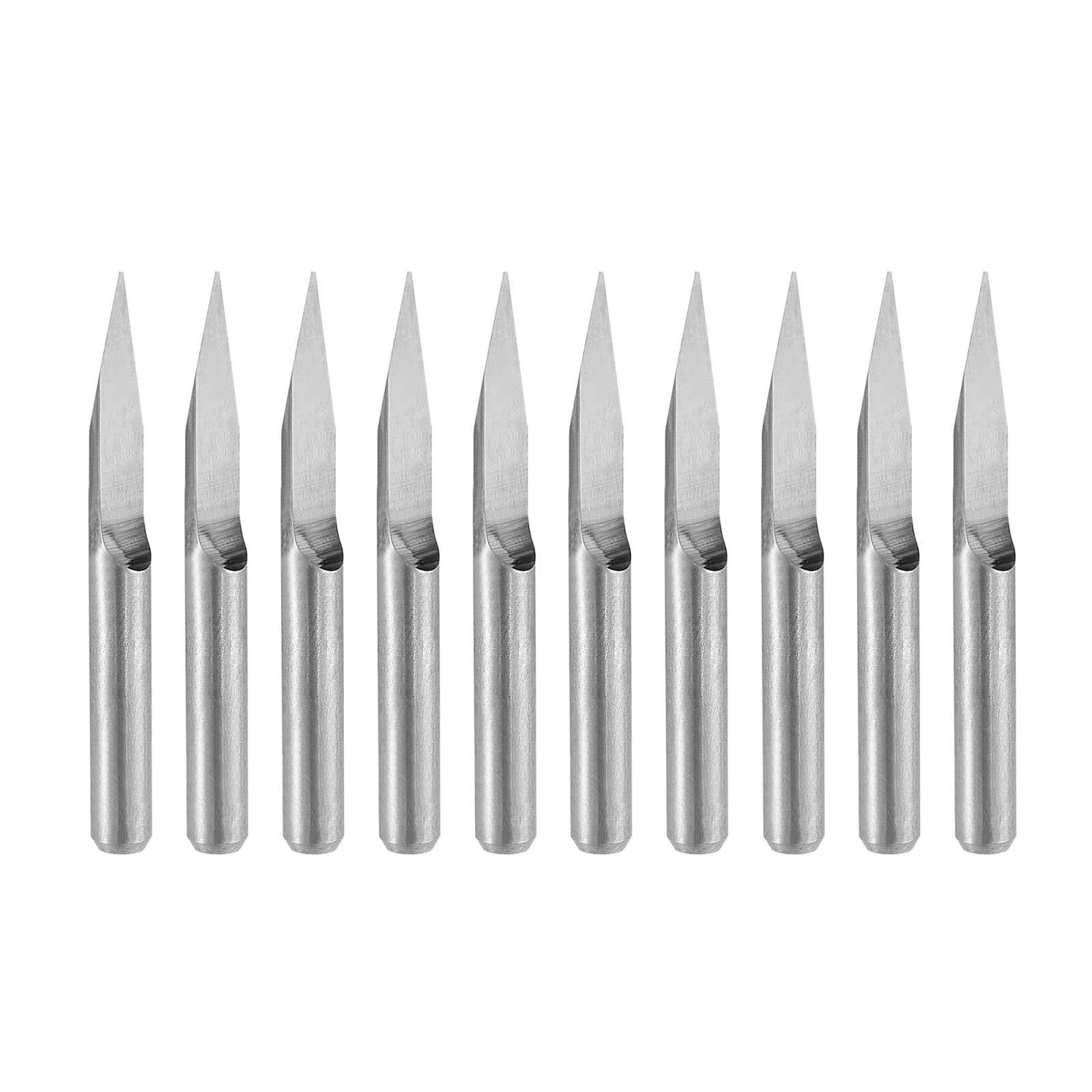 1/8" Shank 0.2mm Tip 30 Degree Carbide Wood Engraving Bit CNC Router Tool 10pcs
