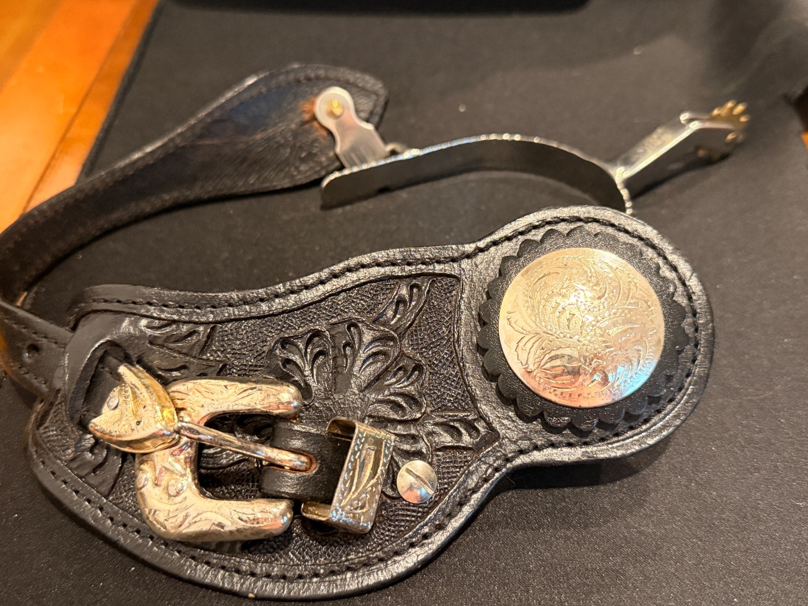 Vintage Single Cowboy Spur Leather Strap Western Decor