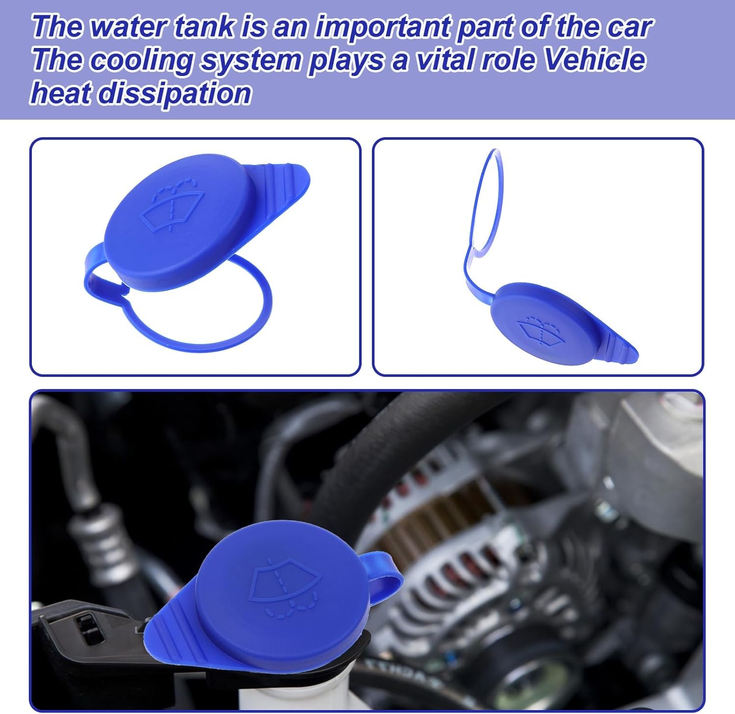 2PCS Washer Fluid Cap Windshield Washer Fluid Reservoir Cap Professional Accesso