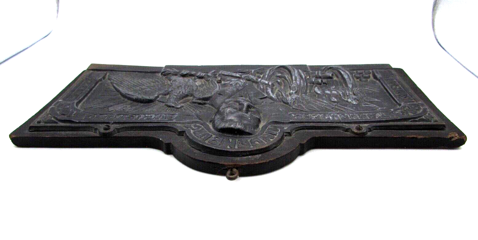 Original WWI Hindenburg 1914-1915 Patriotic Plaque Masuren Tannedberg Lodz