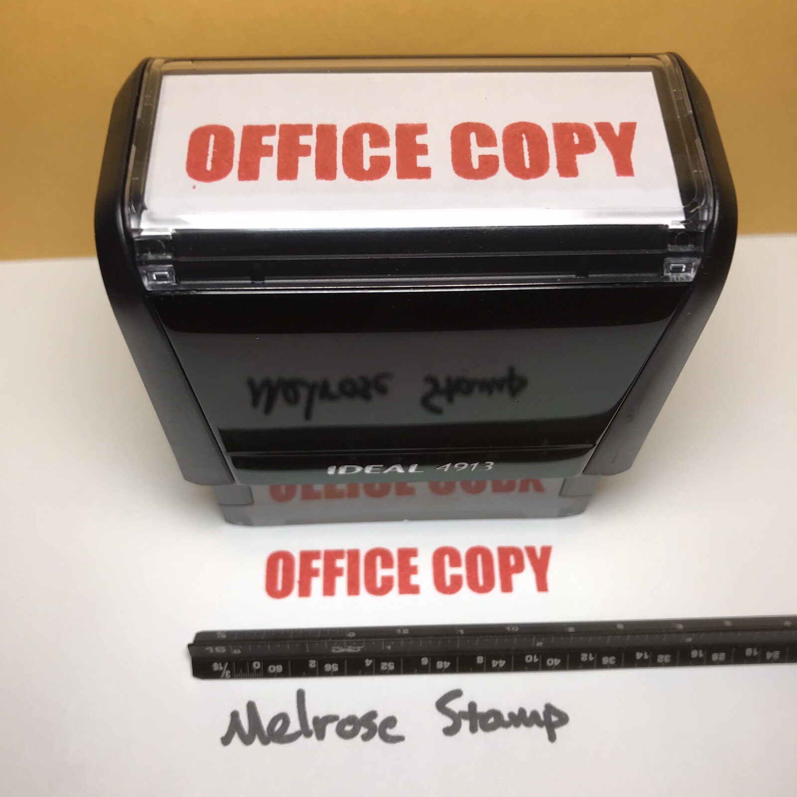 Office Copy Rubber Stamp Red Ink Self Inking Ideal 4913