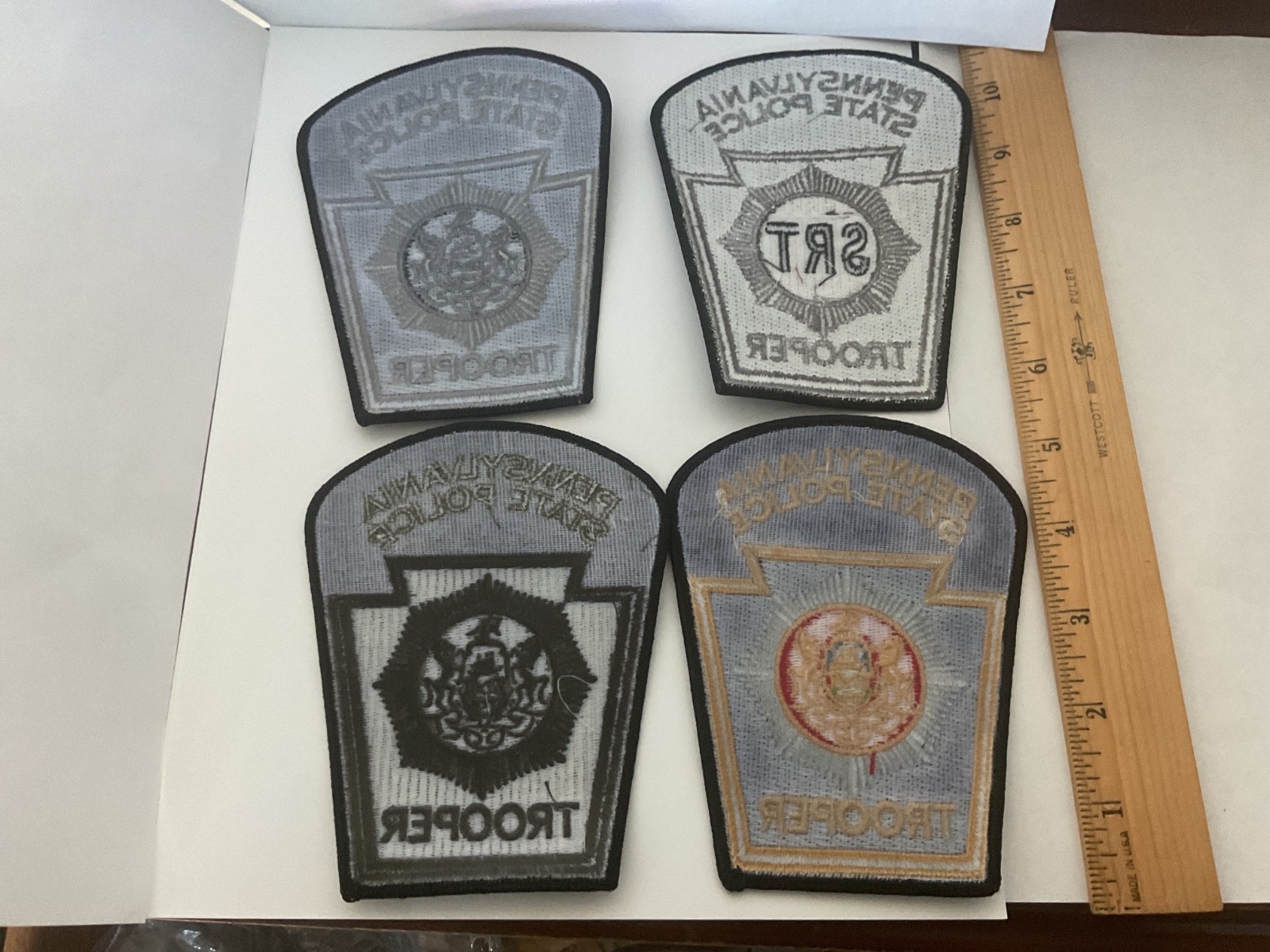 Pennsylvania State Police Trooper collectable Patch Set 4 Pieces New Full Size
