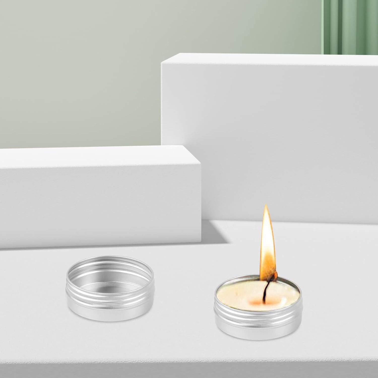 12Pcs Small Tins with Lids 1 Oz Round Threaded Double-sided Travel Aluminum Box