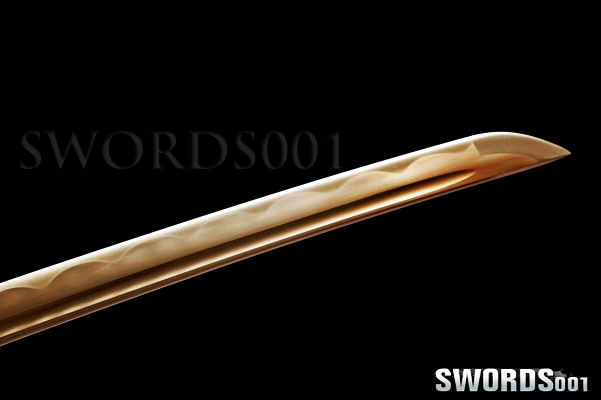 Gold Blade Japanese Warrior Sword Samurai Katana Carbon Steel Sharp FULL TANG